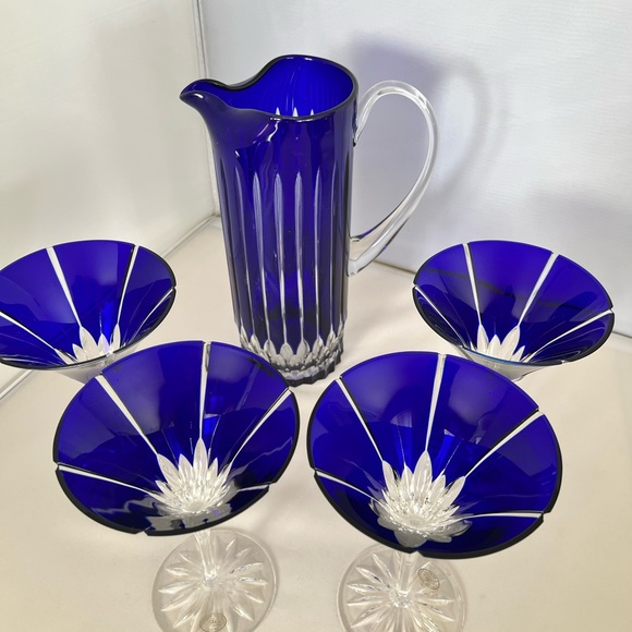 Ajka crystal martini, glasses, and Carafe - Picture 6 of 8